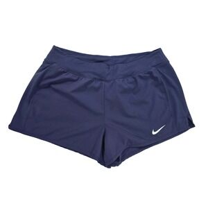 Nike Dri-Fit Womens Athletic Shorts Navy Blue Size L Running Gym Workout